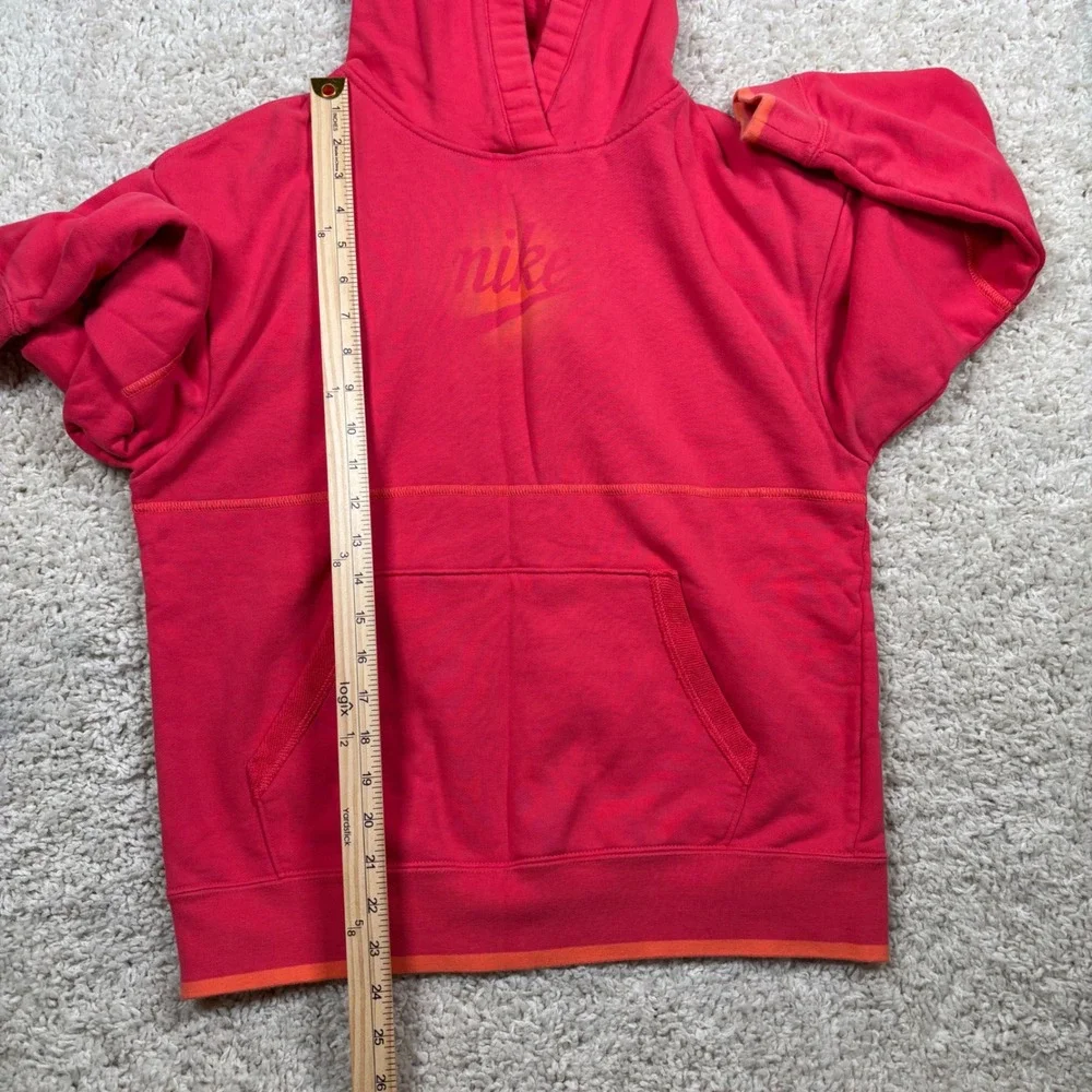 Nike French Terry Pullover Hoodie Womens‎ Small Red Orange
